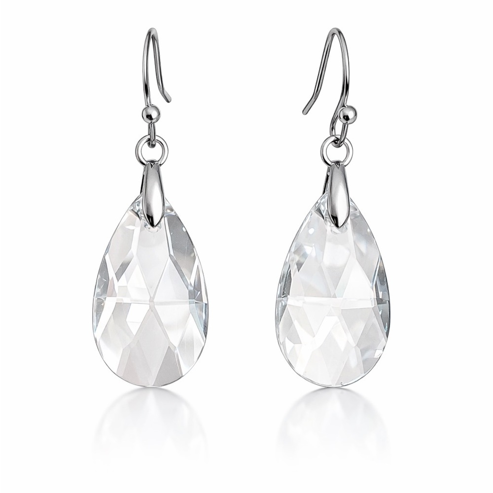 ⚜️ Elegant Silver Teardrop Earrings